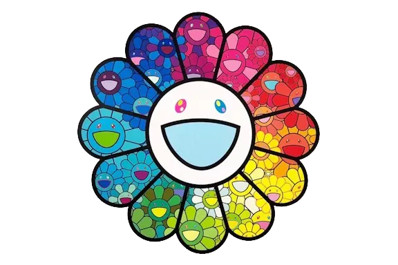 Takashi Murakami Multicolor Super Flat Flowers Print (Signed, Ed